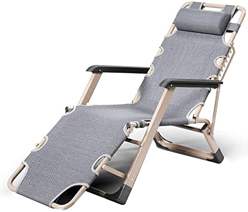 ALEjon Liegestuhl Liegende Outdoor-Klappstühle für schwere Menschen Outdoor-Strand-Rasen-Camping Tragbarer Stuhl Klappbarer Liegestuhl Home-Lounge-Stuhl (Farbe: Grau) Das Neue von ALEjon