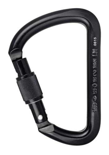 ALIENS Stahl D-Form Screwlock Karabiner, Farbe:schwarz von Aliens