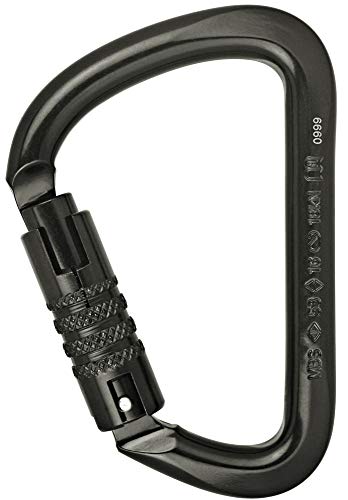 ALIENS Stahl D-Form TriLock Karabiner, Farbe:schwarz ALIENS Stahl D-Form TriLock Karabiner, Farbe:schwarz von Aliens