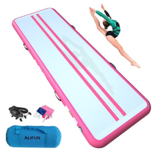 ALIFUN Luft Matte Tumbling Track Gymnastik Aufblasbare Tumble Matte 3M 4M 5M 6M Training Matte Dick 20CM Luftpumpe von ALIFUN