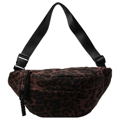 ALINUOYQ Hüfttasche mit Leopardenmuster, stilvolle Hüfttasche, große Kapazität, Verstellbarer Riemen, Bauchtasche, Reißverschluss, Umhängetasche, Outdoor-Reisetasche von ALINUOYQ