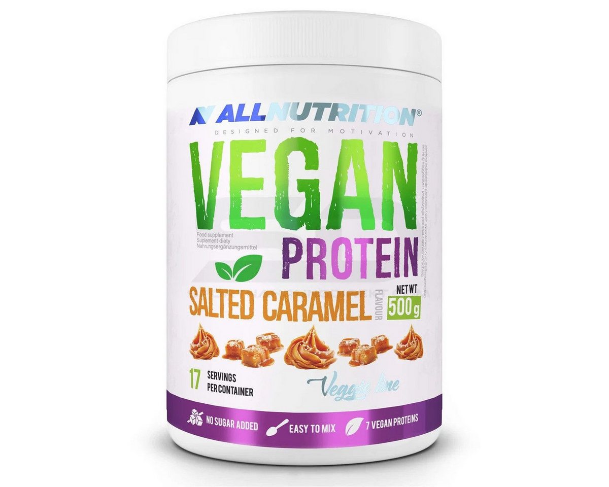 ALL NUTRITION VEGAN PROTEIN EIWEIß Pulver (500g), Salted Caramel Pulver, 1 er Dose à 1,00 St., 500 g von ALL NUTRITION