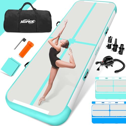 ALLPICK Turnmatte Aufblasbar mit elektrischer Luftpumpe, Länge 3/4/5/6 m Trainingsmatte, 10/20 cm hoch Tumbling Matte, Doppelseitiges Design Aufblasbar für Gymnastikmatte, Yoga Grün 400 * 100 * 20 cm ALLPICK Turnmatte Aufblasbar mit elektrischer Luftpumpe, Länge 3/4/5/6 m Trainingsmatte, 10/20 cm hoch Tumbling Matte, Doppelseitiges Design Aufblasbar für Gymnastikmatte, Yoga Grün 400 * 100 * 20 cm von ALLPICK