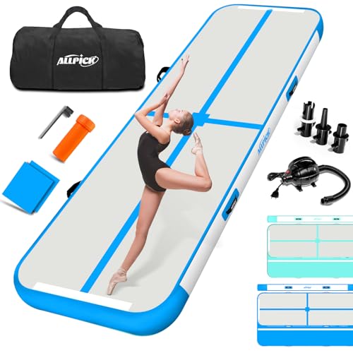 ALLPICK Turnmatte Aufblasbar mit elektrischer Luftpumpe, Länge 3/4/5/6 m Trainingsmatte, 10/20 cm hoch Tumbling Matte, Doppelseitiges Design Aufblasbar für Gymnastikmatte, Yoga -Blau 300*100*20 cm ALLPICK Turnmatte Aufblasbar mit elektrischer Luftpumpe, Länge 3/4/5/6 m Trainingsmatte, 10/20 cm hoch Tumbling Matte, Doppelseitiges Design Aufblasbar für Gymnastikmatte, Yoga -Blau 300*100*20 cm von ALLPICK