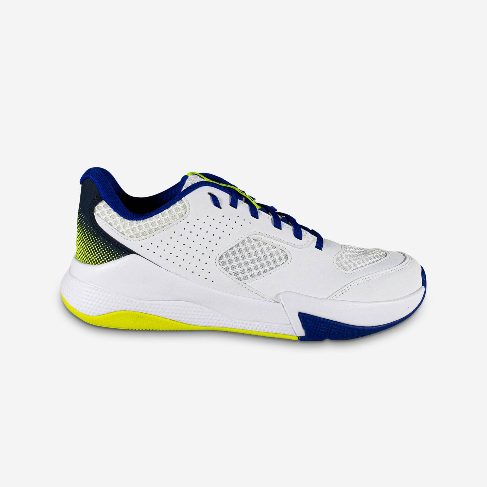 Damen/Herren Volleyball Schuhe - Komfort weiß/blau/neongelb Damen/Herren Volleyball Schuhe - Komfort weiß/blau/neongelb von ALLSIX