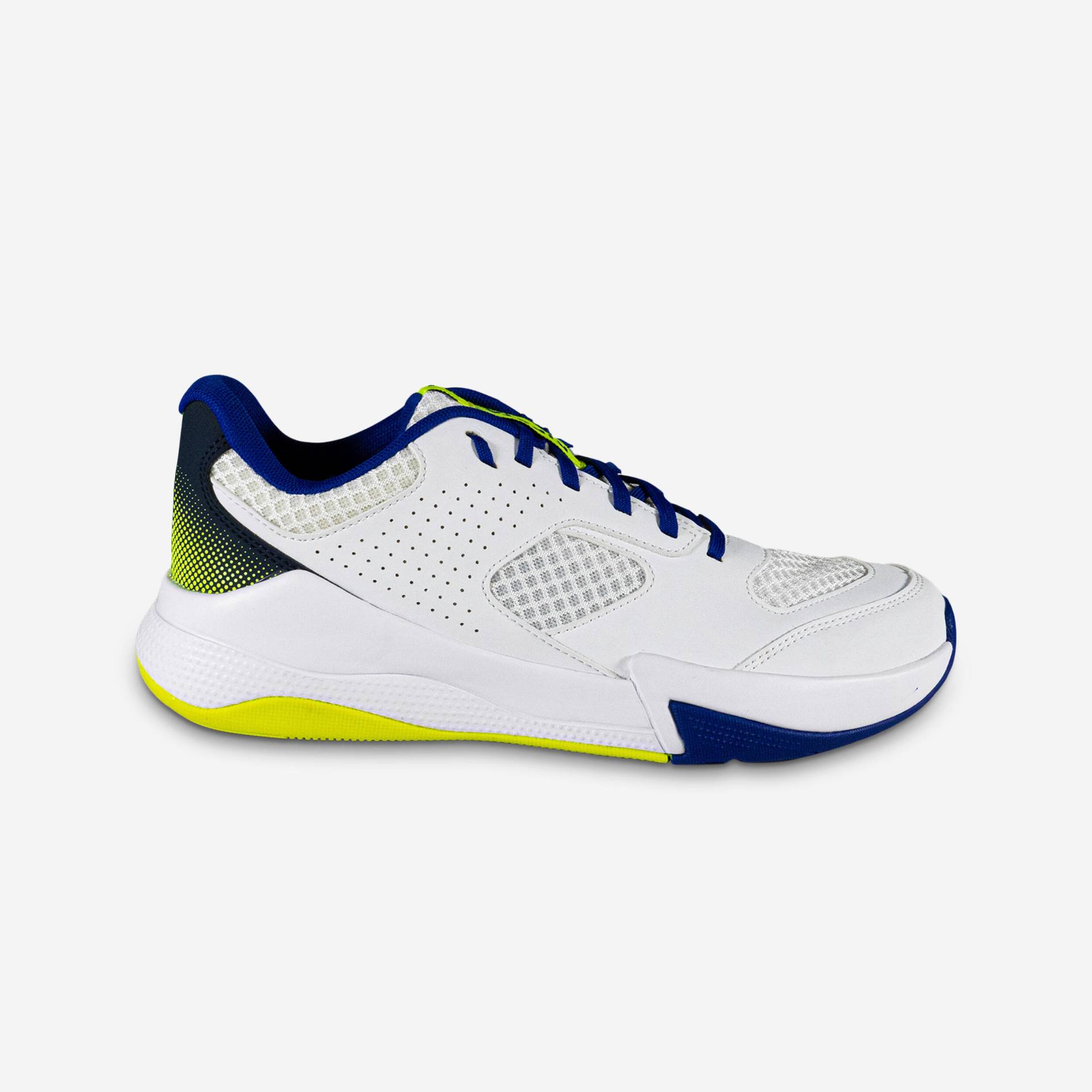 Damen/Herren Volleyball Schuhe - Komfort weiß/blau/neongelb von ALLSIX