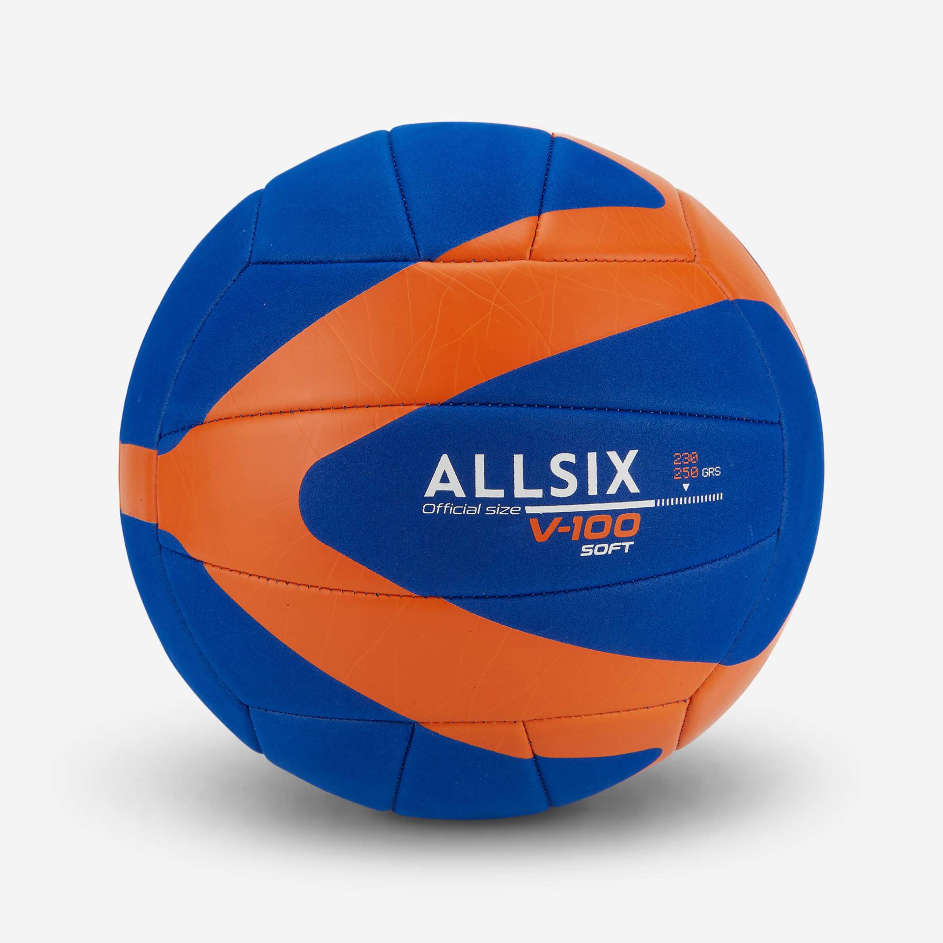 Volleyball Grösse 5 Soft (230–250 g) für 10–14 Jahre geeignet - V100 blau/orange von ALLSIX