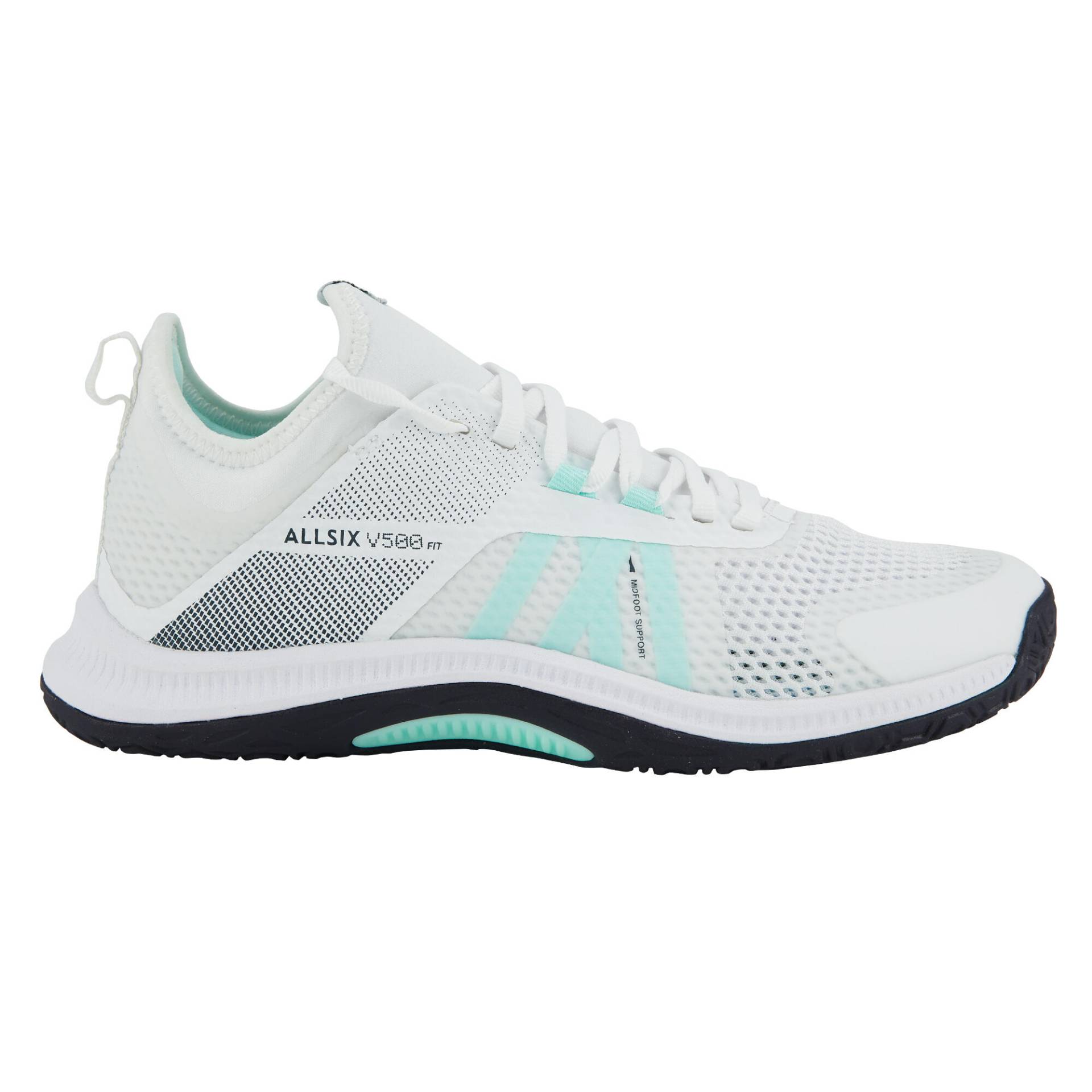 Damen/Herren Volleyball Schuh - FIT 500 weiss/grün von ALLSIX