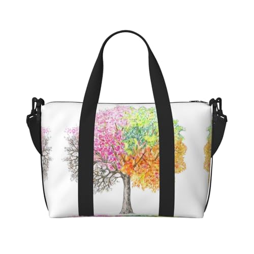 Four Seasons Spring Tree Handheld-Crossbody-Tasche, Reisetasche, Einzelschultertasche, Sport- und Fitness-Tasche, Reisegepäcktasche, Schwarz , Einheitsgröße von ALLiYa