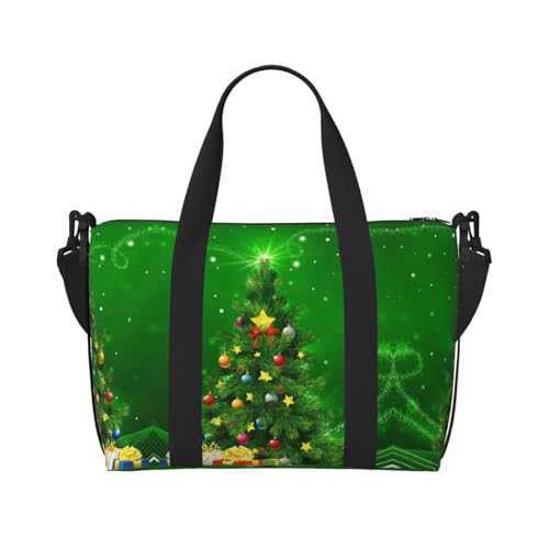 Handtasche mit Weihnachtsbäumen, Umhängetasche, Einzelschultertasche, Sport- und Fitness-Tasche, Reisegepäck, Schwarz , Einheitsgröße von ALLiYa