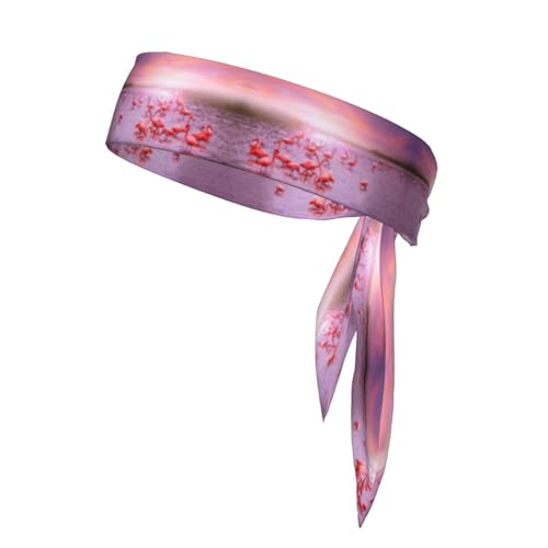 Pinke Flamingo-Stirnband, doppelseitig, für Herren und Damen, Fliege, Sport-Kopfbedeckung, Laufen, Übung von ALLiYa