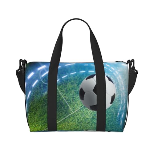 Umhängetasche mit Fußball-Sportball, Reisetasche, Einzelschultertasche, Sport- und Fitness-Tasche, Reisegepäcktasche, Schwarz , Einheitsgröße von ALLiYa