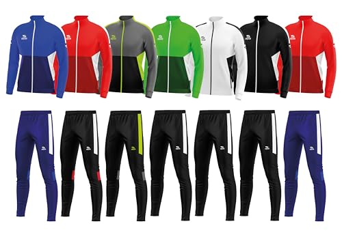 ALPAS Trainingsanzug Calcio Gr. S bis XXXL - Polyester (schwarz/weiß mit Hose in Schwarz, XL) von ALPAS