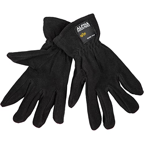 ALPHA INDUSTRIES Fleece Gloves Handschuhe (Black, S-M) von ALPHA INDUSTRIES