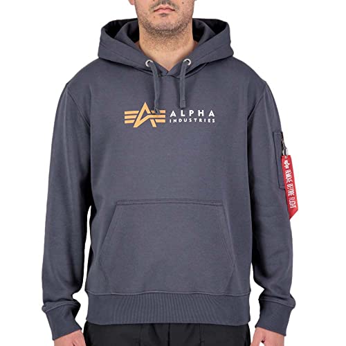 Alpha Industries Herren Label Hoody Kapuzensweat Für Kapuzenpullover, Greyblack, M EU Alpha Industries Herren Label Hoody Kapuzensweat Für Kapuzenpullover, Greyblack, M EU von ALPHA INDUSTRIES