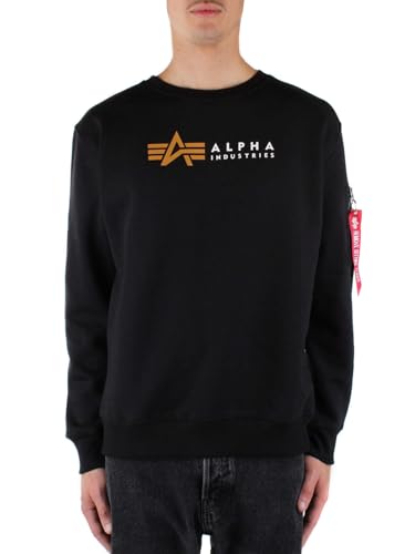 Alpha Industries Herren Label Sweater Für Sweatshirt, Schwarz, M EU Alpha Industries Herren Label Sweater Für Sweatshirt, Schwarz, M EU von ALPHA INDUSTRIES