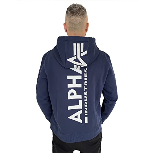 Alpha Industries Back Print Hoody Kapuzensweat für Herren Ultra Navy von ALPHA INDUSTRIES