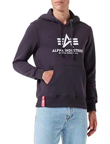 Alpha Industries Basic Hoody Kapuzensweat für Herren Grey Heather von ALPHA INDUSTRIES