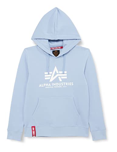 Alpha Industries Basic Hoody Kapuzensweat für Herren Light Blue von ALPHA INDUSTRIES