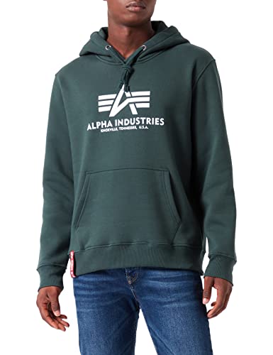 Alpha Industries Basic Hoody Kapuzensweat für Herren Navy Green von ALPHA INDUSTRIES