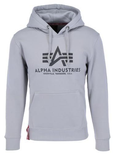 Alpha Industries Basic Hoody Kapuzensweat für Herren Pastel Grey von ALPHA INDUSTRIES