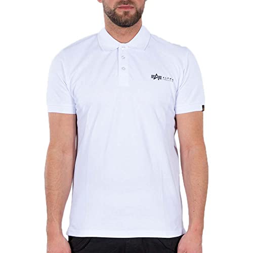 Alpha Industries Basic Polo SL Poloshirt für Herren White von ALPHA INDUSTRIES