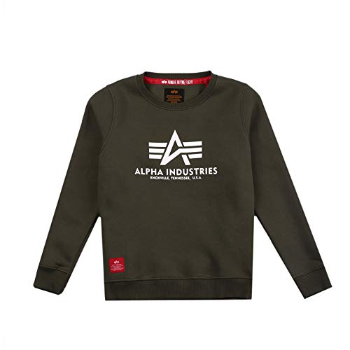 Alpha Industries Basic Sweater Kids Sweatshirt für Kinder Dark Olive von ALPHA INDUSTRIES