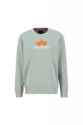 Alpha Industries Basic Sweater Rubber Sweatshirt für Herren Dusty Green von ALPHA INDUSTRIES