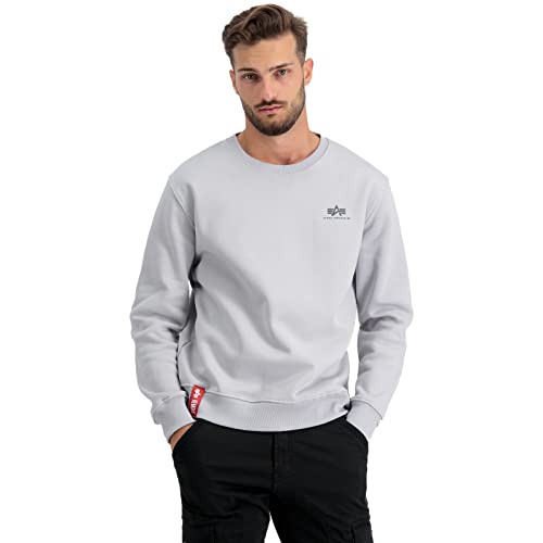 Alpha Industries Basic Sweater Small Logo Sweatshirt für Herren Pastel Grey von ALPHA INDUSTRIES