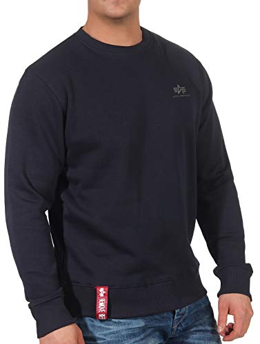 Alpha Industries Basic Sweater Small Logo Sweatshirt für Herren Rep.Blue von ALPHA INDUSTRIES