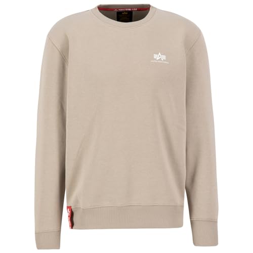 Alpha Industries Basic Sweater Small Logo Sweatshirt für Herren Vintage Sand von ALPHA INDUSTRIES