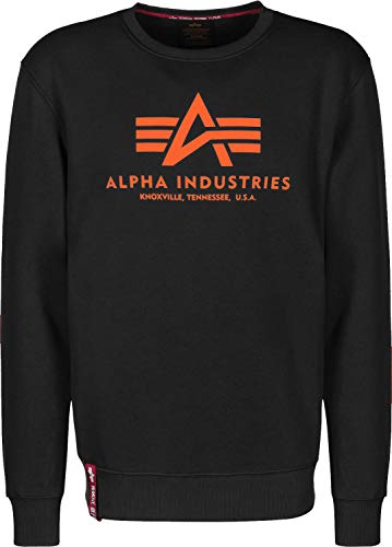 Alpha Industries Herren Basic Pullover Sweatshirt, Schwarz (Black 03), 3XL von ALPHA INDUSTRIES
