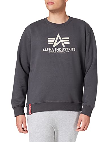 Alpha Industries Herren Basic Pullover Sweatshirt, Gris, M von ALPHA INDUSTRIES