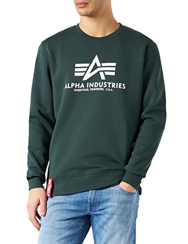 Alpha Industries Herren Basic Sweater Für Sweatshirt, Navy Green, M EU von ALPHA INDUSTRIES