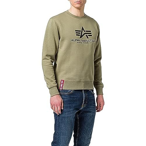 Alpha Industries Basic Sweater Sweatshirt für Herren Olive von ALPHA INDUSTRIES