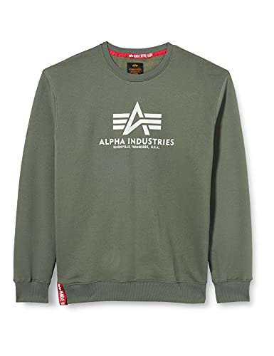 Alpha Industries Herren Basic Pullover Sweatshirt, Blickdicht, Grün (Vintage Grün), S Alpha Industries Herren Basic Pullover Sweatshirt, Blickdicht, Grün (Vintage Grün), S von ALPHA INDUSTRIES