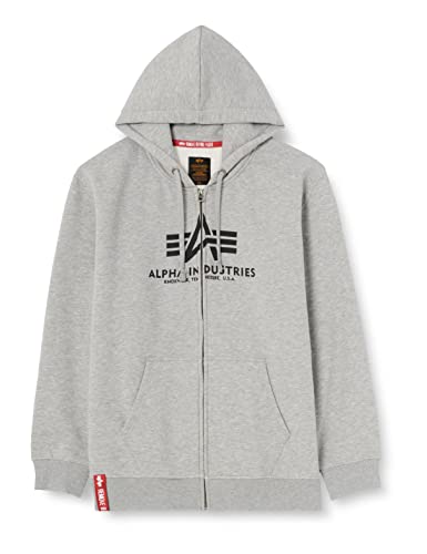 Alpha Industries Basic Zip Hoody Kapuzensweat für Herren Grey Heather von ALPHA INDUSTRIES