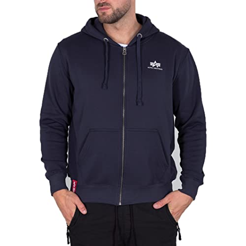 Alpha Industries Basic Zip Hoody SL Kapuzensweat für Herren Vintage Grey von ALPHA INDUSTRIES