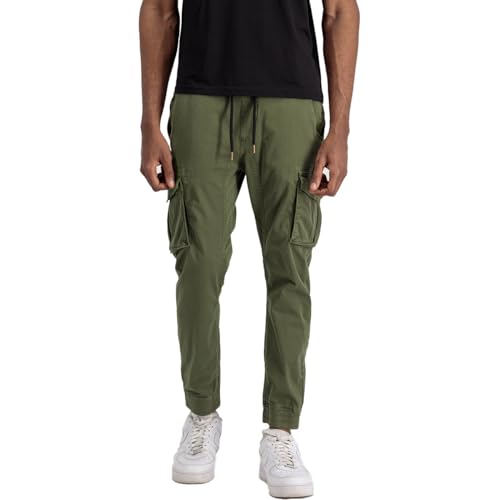 Alpha Industries Cotton Twill Jogger Freizeithose für Herren Dark Olive von ALPHA INDUSTRIES