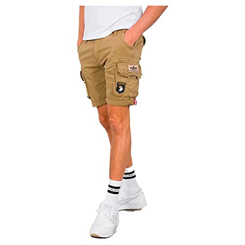 Alpha Industries Herren Crew Short Patch Für Cargos, Sand, 34 EU von ALPHA INDUSTRIES