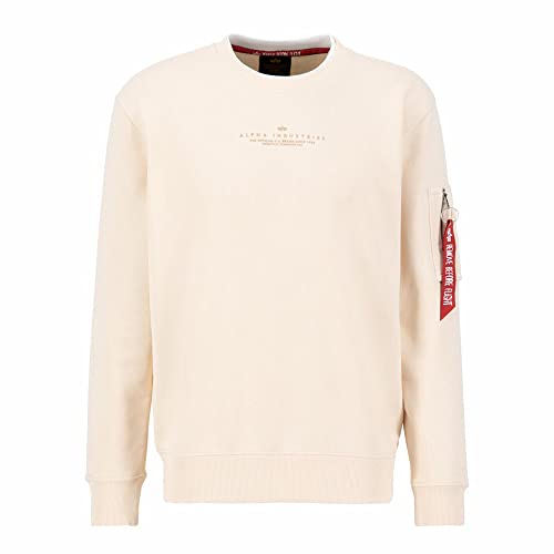 Alpha Industries Double Layer Sweater Sweatshirt für Herren Jet Stream White von ALPHA INDUSTRIES