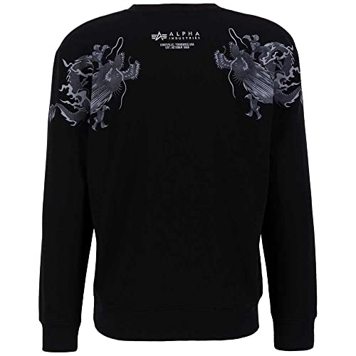 Alpha Industries Dragon EMB Sweater Sweatshirt für Herren Black/Black Alpha Industries Dragon EMB Sweater Sweatshirt für Herren Black/Black von ALPHA INDUSTRIES