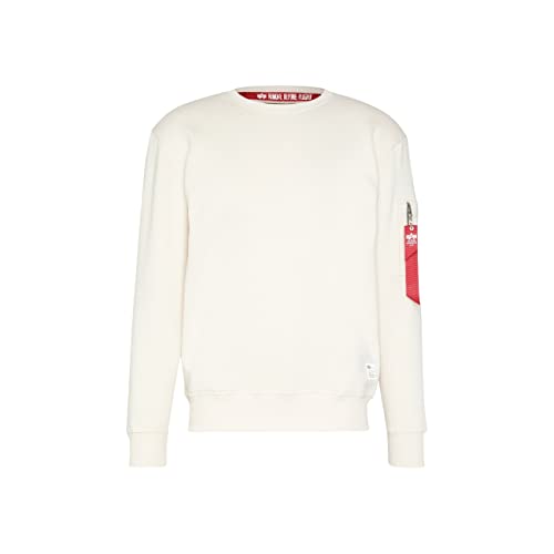 Alpha Industries Dragon EMB Sweater Sweatshirt für Herren Jet Stream White von ALPHA INDUSTRIES