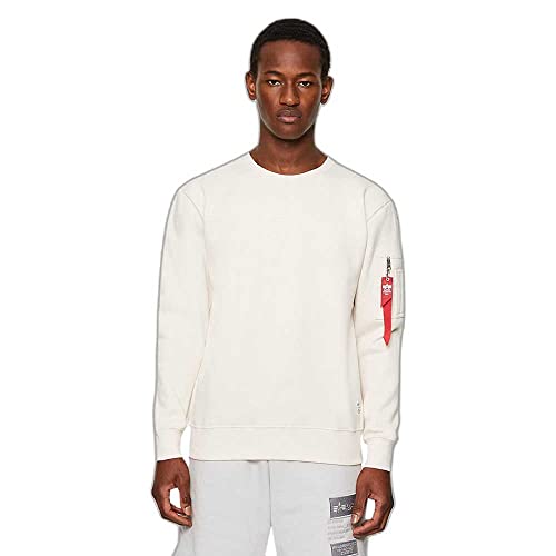 Alpha Industries Dragon EMB Sweater Sweatshirt für Herren Jet Stream White von ALPHA INDUSTRIES