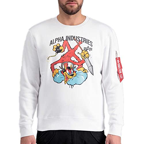 Alpha Industries Fighter Squadron Sweater Sweatshirt für Herren White Alpha Industries Fighter Squadron Sweater Sweatshirt für Herren White von ALPHA INDUSTRIES