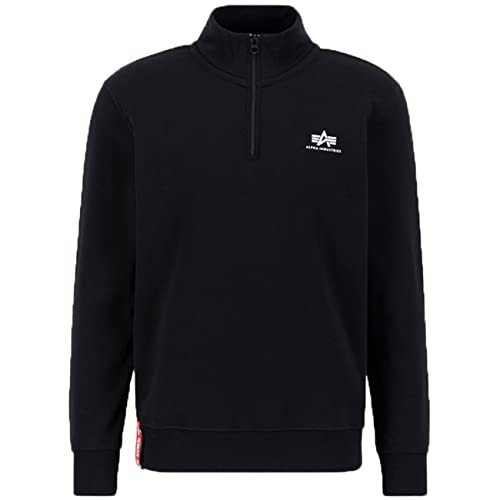 Alpha Industries Half Zip Sweater SL Sweatshirt für Herren Black von ALPHA INDUSTRIES