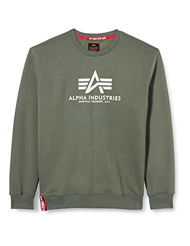 Alpha Industries Herren Basic Pullover Sweatshirt, Blickdicht, Grün (Vintage Grün), S von ALPHA INDUSTRIES