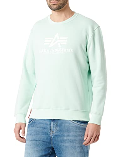 Alpha Industries Herren Basic Pullover Sweatshirt, Blickdicht, Mint, S von ALPHA INDUSTRIES