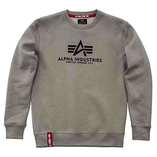 Alpha Industries Herren Basic Pullover Sweatshirt, Olive, XL von ALPHA INDUSTRIES