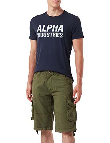 Alpha Industries Herren Jet Short Bermuda, Dark Olive, 40 von ALPHA INDUSTRIES